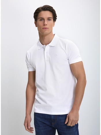 ανδρική μπλούζα polo βαμβακερή με κεντημένο λογότυπο σε προσφορά
