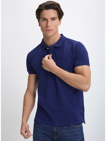 ανδρική μπλούζα polo βαμβακερή με κεντημένο λογότυπο σε προσφορά
