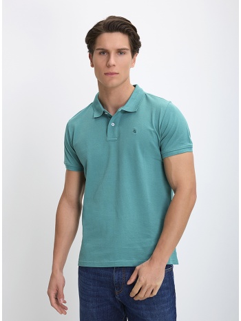 ανδρική μπλούζα polo βαμβακερή με κεντημένο λογότυπο σε προσφορά