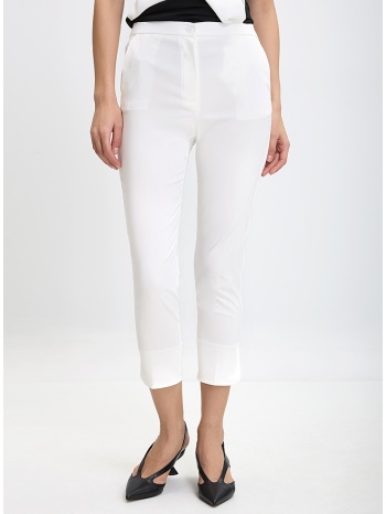 γυναικείο cropped παντελόνι μονόχρωμο slim fit σε προσφορά