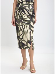 γυναικεία midi φούστα printed με πλαϊνό άνοιγμα regular fit