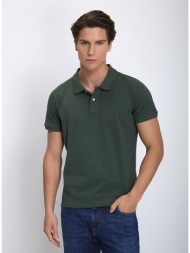 ανδρική μπλούζα polo βαμβακερή με κεντημένο λογότυπο regular fit