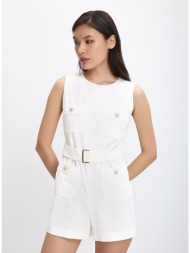 penny black γυναικείο ολόσωμο σορτς με τσέπες και ζώνη στη μέση regular fit σε ιβουάρ