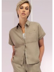 bianca γυναικείο πουκάμισο sabea regular fit μπεζ