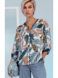 bianca γυναικείο πουκάμισο alena regular fit εμπριμέ μπλε