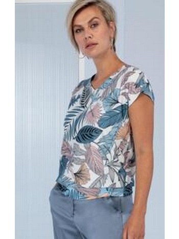 bianca γυναικείο t-shirt julie regular fit blue mix σε προσφορά