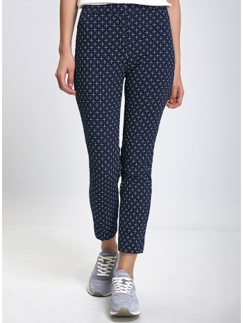 γυναικείο cropped παντελόνι με μικροσχέδιο slim fit σε μπλε σε προσφορά