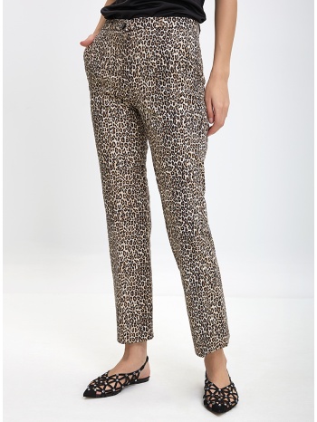 γυναικείο παντελόνι με animal print σχέδιο straight fit σε προσφορά