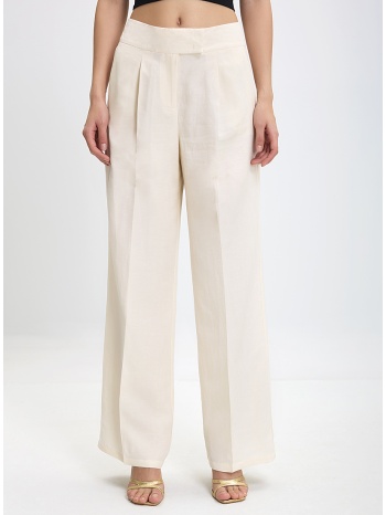 penny black γυναικείο παντελόνι λινό wide leg με πιέτες σε σε προσφορά