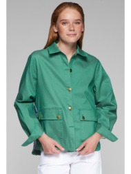 vilagallo γυναικείο σακάκι regular fit βαμβακερό με κεντημένα λουλούδια