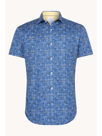 a fish named fred ανδρικό πουκάμισο κοντομάνικο με γραμμικό