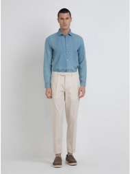 markup ανδρικό βαμβακερό πουκάμισο denim regular fit σε ανοιχτό μπλε