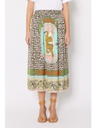 berenice γυναικεία φούστα regular fit εμπριμέ