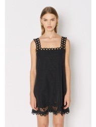 berenice γυναικείο φόρεμα regular fit βαμβακερό μαύρο