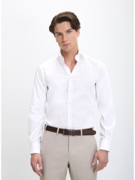 hd x vardas ανδρικό μακρυμάνικο πουκάμισο βαμβακερό slim fit σε λευκό