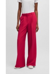 boss γυναικείο παντελόνι wide-leg oversize fit από ελαστικό ύφασμα με πλαϊνές τσέπες pink