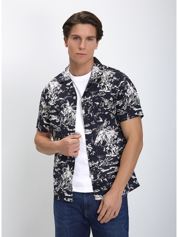 markup ανδρικό κοντομάνικο πουκάμισο all over print relaxed