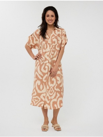 esqualo γυναικείο σεμιζιέ φόρεμα midi με print solar swing σε προσφορά