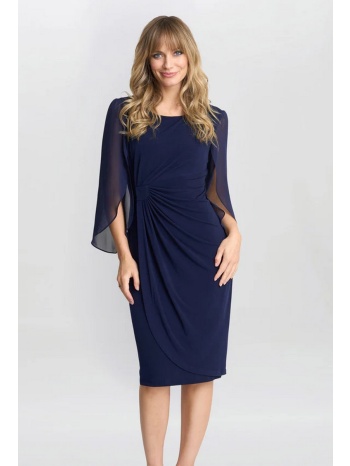 gina bacconi γυναικείο φόρεμα regular fit κρουαζέ ντραπέ σε προσφορά