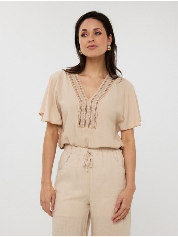 esqualo γυναικείο τοπ με κεντήματα και χάντρες loose fit σε προσφορά