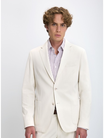 boss ανδρικό σακάκι regular fit σε εκρού απόχρωση