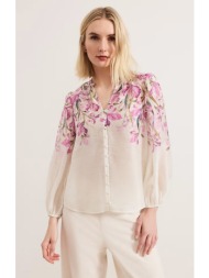 phase eight γυναικείο πουκάμισο με λουλουδάτο μοτίβο regular fit σε ροζ