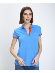 harmont & blaine γυναικείο polo κανονική γραμμή βαμβακερό με ελαστικότητα μπλε