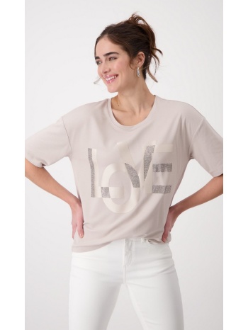 monari μπλούζα με στρας γράμματα σε γκρεζ σε προσφορά