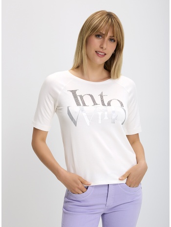 monari t-shirt με strass σε ivory σε προσφορά