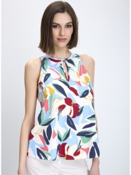 penny black γυναικείο τοπ αμάνικο βαμβακερό με floral σχέδιο πολύχρωμο