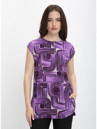 la fee maraboutee μπλούζα printed σε μωβ εμπριμέ