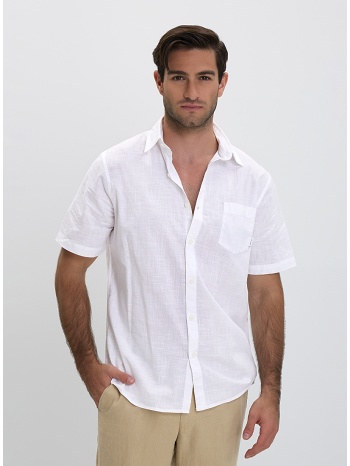 βαμβακερό πουκάμισο με τσέπη slim fit