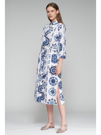 vilagallo γυναικείο σεμιζιέ φόρεμα βαμβακερό με μπλε σε προσφορά