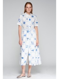 vilagallo γυναικείο φόρεμα regular fit με βαμβακερή σύνθεση και ζωνάκι