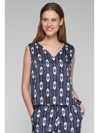 vilagallo γυναικείο αμάνικο τοπ με jacquard ikat print σε προσφορά