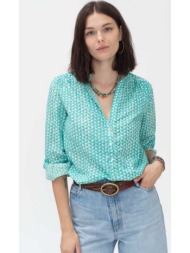 colores γυναικείο πουκάμισο βαμβακερό με μικροσχέδιο regular fit