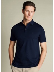 charles tyrwhitt ανδρικό polo με stretch πικ regular fit σε σκούρο μπλε