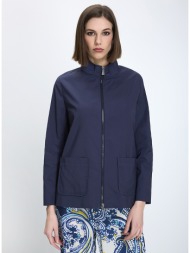 cinzia rocca γυναικείο μπουφάν regular fit με όρθιο γιακά μπλε