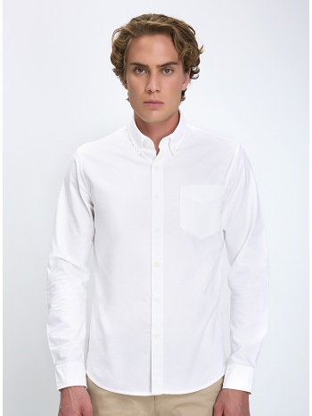 ανδρικό πουκάμισο regular fit βαμβακερό μονόχρωμο σε προσφορά