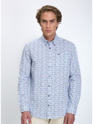 ανδρικό πουκάμισο regular fit βαμβακερό με μικροσχέδιο πολύχρωμο