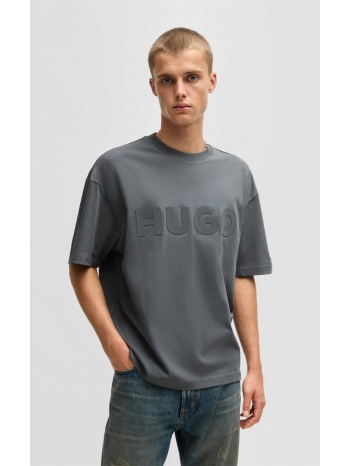 hugo ανδρικό t-shirt oversized fit βαμβακερό με logo
