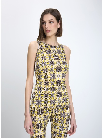 maliparmi γυναικείο αμάνικο τοπ slim fit με γεωμετρικό σε προσφορά