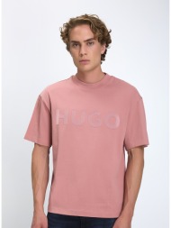 hugo ανδρικό t-shirt oversized fit βαμβακερό με logo