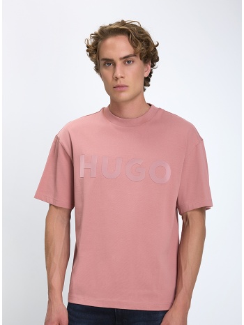 hugo ανδρικό t-shirt oversized fit βαμβακερό με logo