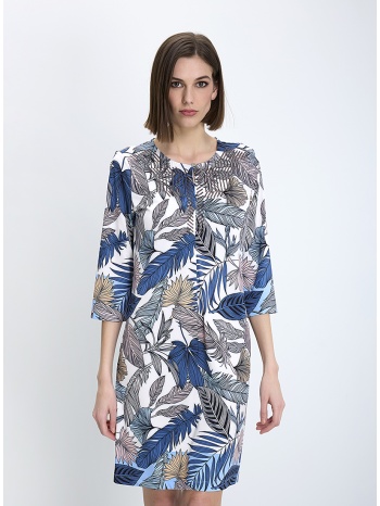 bianca γυναικείο φόρεμα regular fit με τροπικό μοτίβο σε προσφορά