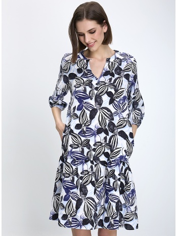 gerry weber γυναικείο φόρεμα regular fit λινό με λουλουδάτο σε προσφορά