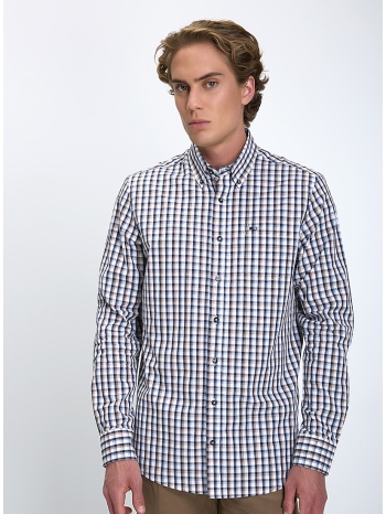 ανδρικό πουκάμισο regular fit βαμβακερό καρό με μπλε