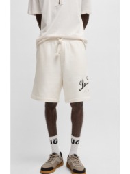 hugo ανδρικό σορτς βαμβακερό terry με logo artwork relaxed fit