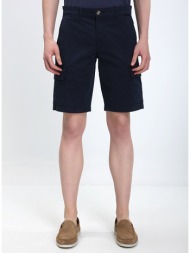 ανδρική βερμούδα regular fit βαμβακερή σκούρο μπλε με πλαϊνές τσέπες