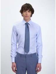 boss ανδρικό πουκάμισο βαμβακερό slim fit σε μπλε ριγέ